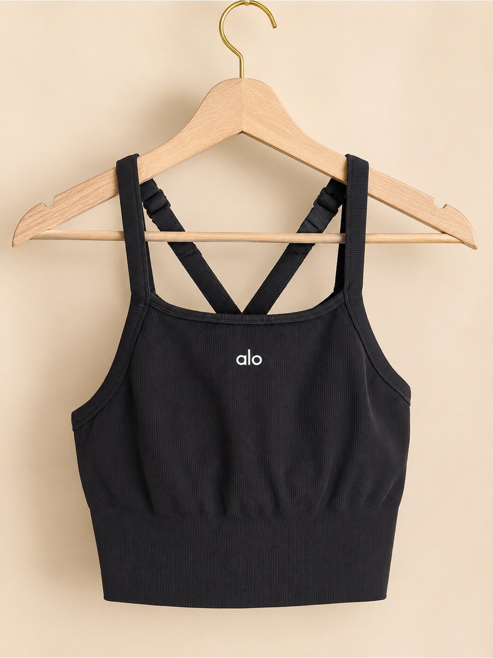 Alo Women's Black Ribbed women Sports Bra ✨✨✨